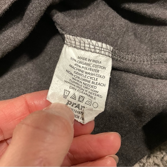 Prana XL Marco Polo Shirt Grey Short Sleeve Pocket Cotton Blend Size Med - Picture 7 of 9